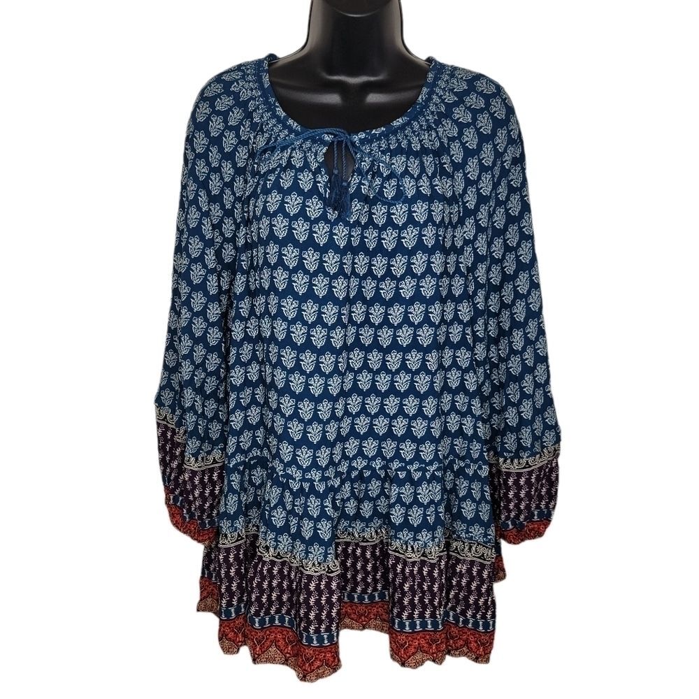 BeachLunchLounge boho peasant top size medium